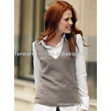 LADIES' CASHMERE V NECK PULLOVER